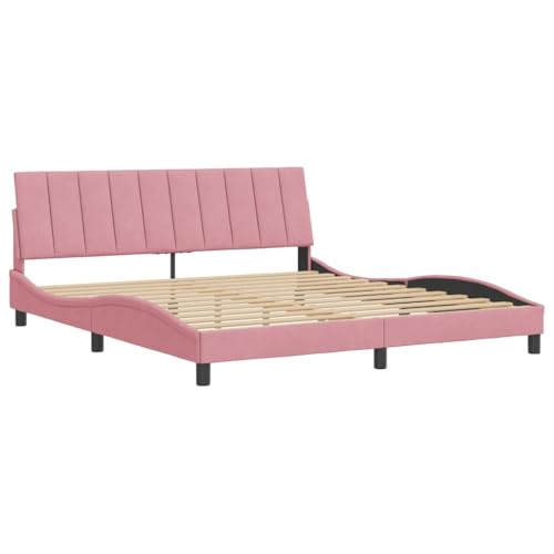 HEFZGDB Bettgestell mit Kopfteil Rosa 180x200 cm Samt Daybed Gästebett Bettgestell Einzelbett für Herberge Wohnbereich Gästezimmer Schlafzimmer HEFZGDB Bettgestell mit Kopfteil Rosa 180x200 cm Samt Daybed Gästebett Bettgestell Einzelbett für Herberge Wohnbereich Gästezimmer Schlafzimmer von HEFZGDB