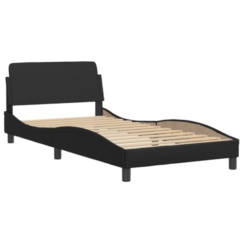 HEFZGDB Bettgestell mit Kopfteil Schwarz 100x200 cm Kunstleder Jugendbett Gästebett Familienbett Einzelbett für Gästezimmer Wohnbereich Herberge Schlafzimmer HEFZGDB Bettgestell mit Kopfteil Schwarz 100x200 cm Kunstleder Jugendbett Gästebett Familienbett Einzelbett für Gästezimmer Wohnbereich Herberge Schlafzimmer von HEFZGDB