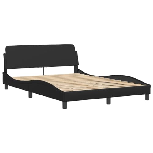 HEFZGDB Bettgestell mit Kopfteil Schwarz 120x200 cm Kunstleder Jugendbett Gästebett Familienbett Einzelbett für Gästezimmer Wohnbereich Herberge Schlafzimmer HEFZGDB Bettgestell mit Kopfteil Schwarz 120x200 cm Kunstleder Jugendbett Gästebett Familienbett Einzelbett für Gästezimmer Wohnbereich Herberge Schlafzimmer von HEFZGDB