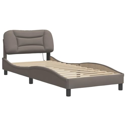 HEFZGDB Bettgestell mit LED ohne Matratze Taupe 90x190 cm Stoff Daybed Gästebett Familienbett Doppelbett für Gästezimmer Herberge Wohnbereich Schlafzimmer HEFZGDB Bettgestell mit LED ohne Matratze Taupe 90x190 cm Stoff Daybed Gästebett Familienbett Doppelbett für Gästezimmer Herberge Wohnbereich Schlafzimmer von HEFZGDB