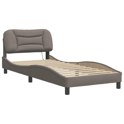 HEFZGDB Bettgestell mit LED ohne Matratze Taupe 90x200 cm Stoff Daybed Gästebett Familienbett Doppelbett für Gästezimmer Herberge Wohnbereich Schlafzimmer HEFZGDB Bettgestell mit LED ohne Matratze Taupe 90x200 cm Stoff Daybed Gästebett Familienbett Doppelbett für Gästezimmer Herberge Wohnbereich Schlafzimmer von HEFZGDB