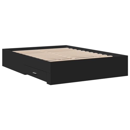 HEFZGDB Bettgestell mit Schubladen Schwarz 120x190 cm Holzwerkstoff Daybed Gästebett Einzelbetten Doppelbett für Gästezimmer Herberge Wohnbereich Schlafzimmer HEFZGDB Bettgestell mit Schubladen Schwarz 120x190 cm Holzwerkstoff Daybed Gästebett Einzelbetten Doppelbett für Gästezimmer Herberge Wohnbereich Schlafzimmer von HEFZGDB