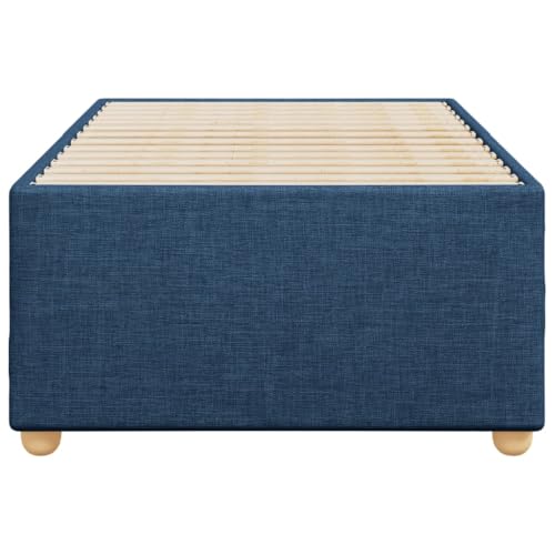 HEFZGDB Bettgestell ohne Matratze Blau 100x200 cm Stoff Daybed Gästebett Bettgestell Single Bed für Schlafzimmer Wohnbereich Gästezimmer Herberge von HEFZGDB