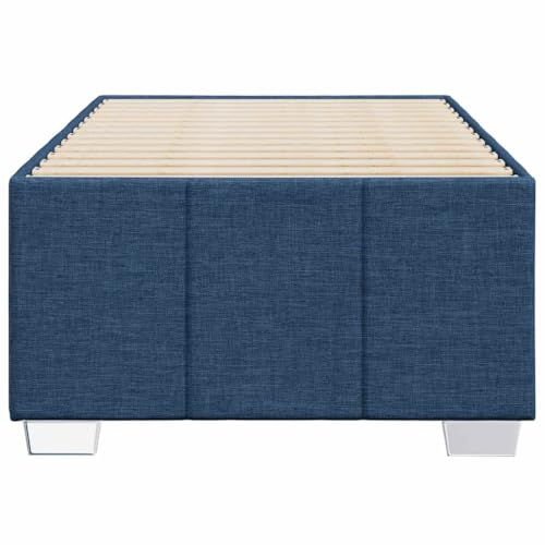 HEFZGDB Bettgestell ohne Matratze Blau 100x200 cm Stoff Double Bed Gästebett Bettgestell Einzelbett für Herberge Schlafzimmer Gästezimmer Wohnbereich von HEFZGDB