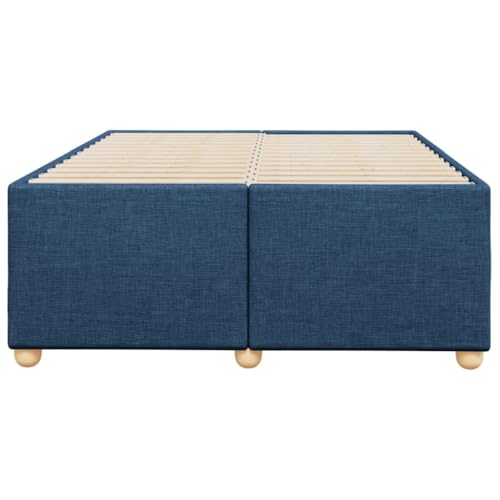 HEFZGDB Bettgestell ohne Matratze Blau 120x200 cm Stoff Daybed Gästebett Bettgestell Single Bed für Schlafzimmer Wohnbereich Gästezimmer Herberge von HEFZGDB