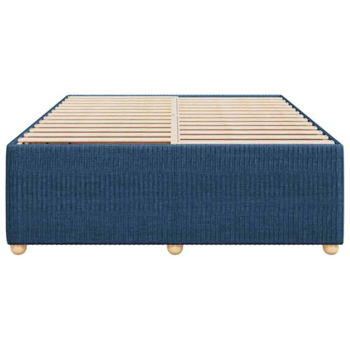 HEFZGDB Bettgestell ohne Matratze Blau 140x190 cm Stoff Daybed Bed Frame Familienbett Einzelbetten für Wohnbereich Schlafzimmer Herberge Gästezimmer HEFZGDB Bettgestell ohne Matratze Blau 140x190 cm Stoff Daybed Bed Frame Familienbett Einzelbetten für Wohnbereich Schlafzimmer Herberge Gästezimmer von HEFZGDB