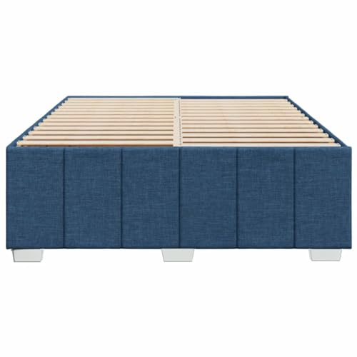 HEFZGDB Bettgestell ohne Matratze Blau 140x200 cm Stoff Double Bed Gästebett Bettgestell Einzelbett für Herberge Schlafzimmer Gästezimmer Wohnbereich HEFZGDB Bettgestell ohne Matratze Blau 140x200 cm Stoff Double Bed Gästebett Bettgestell Einzelbett für Herberge Schlafzimmer Gästezimmer Wohnbereich von HEFZGDB