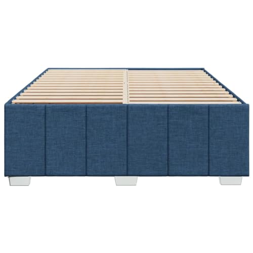HEFZGDB Bettgestell ohne Matratze Blau 160x200 cm Stoff Double Bed Gästebett Bettgestell Einzelbett für Herberge Schlafzimmer Gästezimmer Wohnbereich HEFZGDB Bettgestell ohne Matratze Blau 160x200 cm Stoff Double Bed Gästebett Bettgestell Einzelbett für Herberge Schlafzimmer Gästezimmer Wohnbereich von HEFZGDB