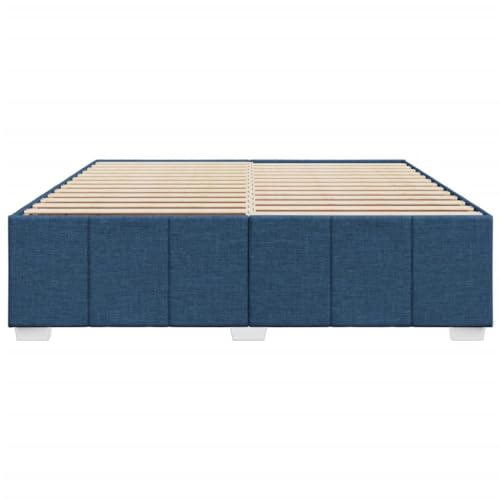 HEFZGDB Bettgestell ohne Matratze Blau 180x200 cm Stoff Double Bed Gästebett Bettgestell Einzelbett für Herberge Schlafzimmer Gästezimmer Wohnbereich HEFZGDB Bettgestell ohne Matratze Blau 180x200 cm Stoff Double Bed Gästebett Bettgestell Einzelbett für Herberge Schlafzimmer Gästezimmer Wohnbereich von HEFZGDB