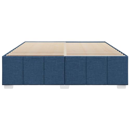 HEFZGDB Bettgestell ohne Matratze Blau 200x200 cm Stoff Double Bed Gästebett Bettgestell Einzelbett für Herberge Schlafzimmer Gästezimmer Wohnbereich HEFZGDB Bettgestell ohne Matratze Blau 200x200 cm Stoff Double Bed Gästebett Bettgestell Einzelbett für Herberge Schlafzimmer Gästezimmer Wohnbereich von HEFZGDB