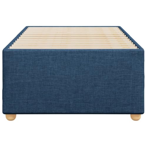 HEFZGDB Bettgestell ohne Matratze Blau 90x190 cm Stoff Daybed Gästebett Bettgestell Single Bed für Schlafzimmer Wohnbereich Gästezimmer Herberge von HEFZGDB