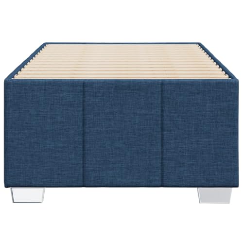 HEFZGDB Bettgestell ohne Matratze Blau 90x190 cm Stoff Double Bed Gästebett Bettgestell Einzelbett für Herberge Schlafzimmer Gästezimmer Wohnbereich von HEFZGDB