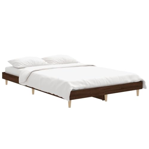 HEFZGDB Bettgestell ohne Matratze Braun Eiche 120x190 cm Holzwerkstoff Jugendbett Gästebett Bettgestell Single Bed für Schlafzimmer Wohnbereich Gästezimmer Herberge HEFZGDB Bettgestell ohne Matratze Braun Eiche 120x190 cm Holzwerkstoff Jugendbett Gästebett Bettgestell Single Bed für Schlafzimmer Wohnbereich Gästezimmer Herberge von HEFZGDB