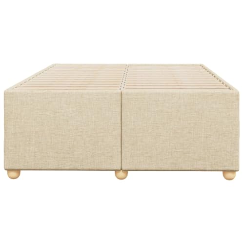 HEFZGDB Bettgestell ohne Matratze Creme 120x200 cm Stoff Daybed Gästebett Bettgestell Single Bed für Schlafzimmer Wohnbereich Gästezimmer Herberge HEFZGDB Bettgestell ohne Matratze Creme 120x200 cm Stoff Daybed Gästebett Bettgestell Single Bed für Schlafzimmer Wohnbereich Gästezimmer Herberge von HEFZGDB