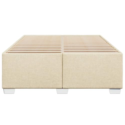 HEFZGDB Bettgestell ohne Matratze Creme 160x200 cm Stoff Bette Gästebett Bettgestell Bettrahmen für Gästezimmer Schlafzimmer Wohnbereich Herberge HEFZGDB Bettgestell ohne Matratze Creme 160x200 cm Stoff Bette Gästebett Bettgestell Bettrahmen für Gästezimmer Schlafzimmer Wohnbereich Herberge von HEFZGDB