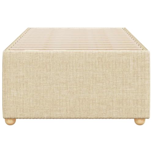 HEFZGDB Bettgestell ohne Matratze Creme 90x200 cm Stoff Daybed Bed Frame Familienbett Einzelbetten für Wohnbereich Schlafzimmer Herberge Gästezimmer HEFZGDB Bettgestell ohne Matratze Creme 90x200 cm Stoff Daybed Bed Frame Familienbett Einzelbetten für Wohnbereich Schlafzimmer Herberge Gästezimmer von HEFZGDB