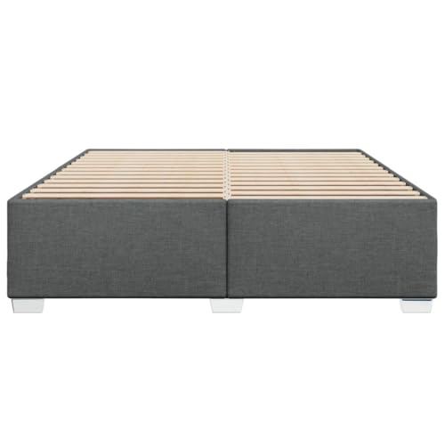 HEFZGDB Bettgestell ohne Matratze Dunkelgrau 200x200 cm Stoff Bette Gästebett Bettgestell Bettrahmen für Gästezimmer Schlafzimmer Wohnbereich Herberge HEFZGDB Bettgestell ohne Matratze Dunkelgrau 200x200 cm Stoff Bette Gästebett Bettgestell Bettrahmen für Gästezimmer Schlafzimmer Wohnbereich Herberge von HEFZGDB