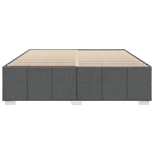 HEFZGDB Bettgestell ohne Matratze Dunkelgrau 200x200 cm Stoff Double Bed Gästebett Bettgestell Einzelbett für Herberge Schlafzimmer Gästezimmer Wohnbereich HEFZGDB Bettgestell ohne Matratze Dunkelgrau 200x200 cm Stoff Double Bed Gästebett Bettgestell Einzelbett für Herberge Schlafzimmer Gästezimmer Wohnbereich von HEFZGDB