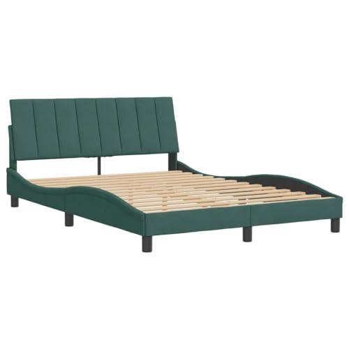 HEFZGDB Bettgestell ohne Matratze Dunkelgrün 140x190 cm Samt Daybed Gästebett Bettgestell Einzelbett für Herberge Wohnbereich Gästezimmer Schlafzimmer HEFZGDB Bettgestell ohne Matratze Dunkelgrün 140x190 cm Samt Daybed Gästebett Bettgestell Einzelbett für Herberge Wohnbereich Gästezimmer Schlafzimmer von HEFZGDB