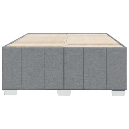 HEFZGDB Bettgestell ohne Matratze Hellgrau 120x200 cm Stoff Double Bed Gästebett Bettgestell Einzelbett für Herberge Schlafzimmer Gästezimmer Wohnbereich HEFZGDB Bettgestell ohne Matratze Hellgrau 120x200 cm Stoff Double Bed Gästebett Bettgestell Einzelbett für Herberge Schlafzimmer Gästezimmer Wohnbereich von HEFZGDB