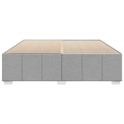 HEFZGDB Bettgestell ohne Matratze Hellgrau 180x200 cm Stoff Double Bed Gästebett Bettgestell Einzelbett für Herberge Schlafzimmer Gästezimmer Wohnbereich HEFZGDB Bettgestell ohne Matratze Hellgrau 180x200 cm Stoff Double Bed Gästebett Bettgestell Einzelbett für Herberge Schlafzimmer Gästezimmer Wohnbereich von HEFZGDB