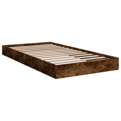 HEFZGDB Bettgestell ohne Matratze Räuchereiche 100x200 cm Holzwerkstoff Jugendbett Bed Frame Familienbett Einzelbetten für Herberge Gästezimmer Schlafzimmer Wohnbereich von HEFZGDB
