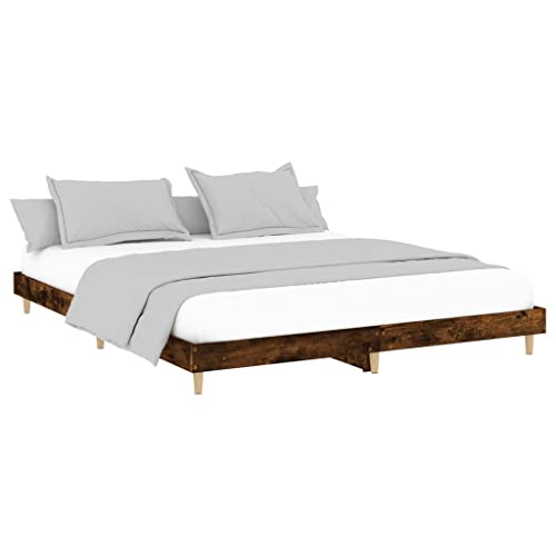 HEFZGDB Bettgestell ohne Matratze Räuchereiche 160x200 cm Holzwerkstoff Jugendbett Gästebett Bettgestell Single Bed für Schlafzimmer Wohnbereich Gästezimmer Herberge HEFZGDB Bettgestell ohne Matratze Räuchereiche 160x200 cm Holzwerkstoff Jugendbett Gästebett Bettgestell Single Bed für Schlafzimmer Wohnbereich Gästezimmer Herberge von HEFZGDB