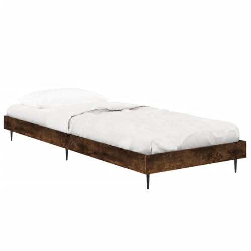 HEFZGDB Bettgestell ohne Matratze Räuchereiche 75x190 cm Holzwerkstoff Jugendbett Bettgestell Bed Frame Bettrahmen für Wohnbereich Gästezimmer Schlafzimmer Herberge HEFZGDB Bettgestell ohne Matratze Räuchereiche 75x190 cm Holzwerkstoff Jugendbett Bettgestell Bed Frame Bettrahmen für Wohnbereich Gästezimmer Schlafzimmer Herberge von HEFZGDB