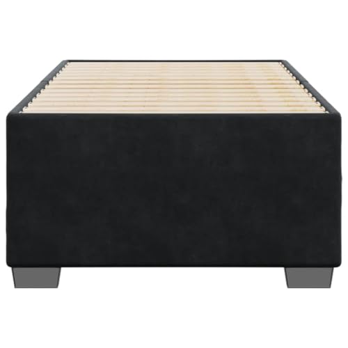 HEFZGDB Bettgestell ohne Matratze Schwarz 100x200 cm Samt Single Bed Familienbett Einzelbetten Doppelbett für Herberge Gästezimmer Schlafzimmer Wohnbereich HEFZGDB Bettgestell ohne Matratze Schwarz 100x200 cm Samt Single Bed Familienbett Einzelbetten Doppelbett für Herberge Gästezimmer Schlafzimmer Wohnbereich von HEFZGDB