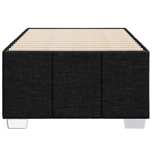 HEFZGDB Bettgestell ohne Matratze Schwarz 100x200 cm Stoff Double Bed Gästebett Bettgestell Einzelbett für Herberge Schlafzimmer Gästezimmer Wohnbereich HEFZGDB Bettgestell ohne Matratze Schwarz 100x200 cm Stoff Double Bed Gästebett Bettgestell Einzelbett für Herberge Schlafzimmer Gästezimmer Wohnbereich von HEFZGDB