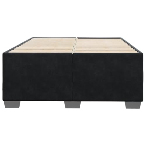 HEFZGDB Bettgestell ohne Matratze Schwarz 120x190 cm Samt Single Bed Familienbett Einzelbetten Doppelbett für Herberge Gästezimmer Schlafzimmer Wohnbereich HEFZGDB Bettgestell ohne Matratze Schwarz 120x190 cm Samt Single Bed Familienbett Einzelbetten Doppelbett für Herberge Gästezimmer Schlafzimmer Wohnbereich von HEFZGDB
