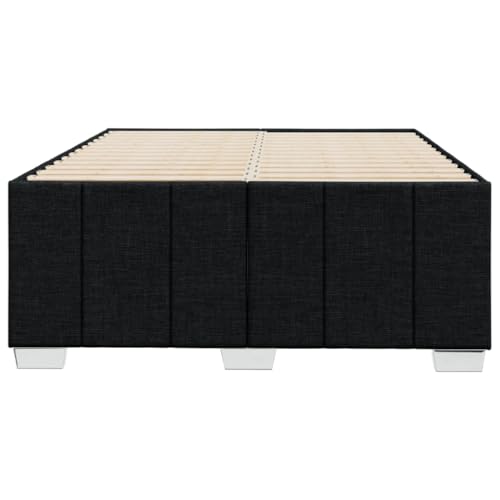 HEFZGDB Bettgestell ohne Matratze Schwarz 120x200 cm Stoff Double Bed Gästebett Bettgestell Einzelbett für Herberge Schlafzimmer Gästezimmer Wohnbereich HEFZGDB Bettgestell ohne Matratze Schwarz 120x200 cm Stoff Double Bed Gästebett Bettgestell Einzelbett für Herberge Schlafzimmer Gästezimmer Wohnbereich von HEFZGDB