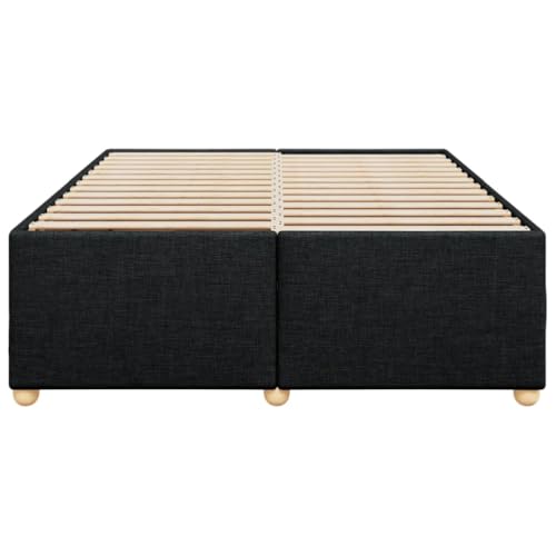 HEFZGDB Bettgestell ohne Matratze Schwarz 140x200 cm Stoff Daybed Gästebett Bettgestell Single Bed für Schlafzimmer Wohnbereich Gästezimmer Herberge HEFZGDB Bettgestell ohne Matratze Schwarz 140x200 cm Stoff Daybed Gästebett Bettgestell Single Bed für Schlafzimmer Wohnbereich Gästezimmer Herberge von HEFZGDB