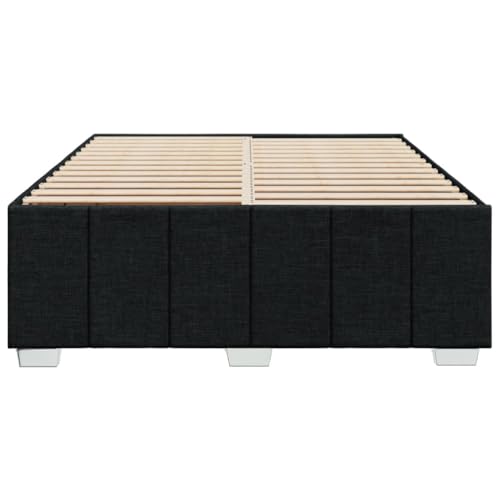 HEFZGDB Bettgestell ohne Matratze Schwarz 160x200 cm Stoff Double Bed Gästebett Bettgestell Einzelbett für Herberge Schlafzimmer Gästezimmer Wohnbereich HEFZGDB Bettgestell ohne Matratze Schwarz 160x200 cm Stoff Double Bed Gästebett Bettgestell Einzelbett für Herberge Schlafzimmer Gästezimmer Wohnbereich von HEFZGDB