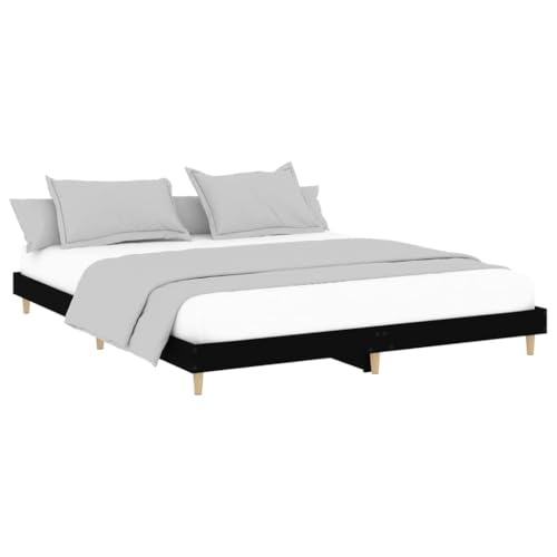 HEFZGDB Bettgestell ohne Matratze Schwarz 180x200 cm Holzwerkstoff Jugendbett Gästebett Bettgestell Single Bed für Schlafzimmer Wohnbereich Gästezimmer Herberge HEFZGDB Bettgestell ohne Matratze Schwarz 180x200 cm Holzwerkstoff Jugendbett Gästebett Bettgestell Single Bed für Schlafzimmer Wohnbereich Gästezimmer Herberge von HEFZGDB