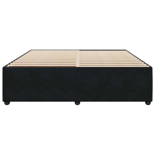 HEFZGDB Bettgestell ohne Matratze Schwarz 200x200 cm Samt Einzelbett Bed Frame Doppelbett Bettrahmen für Gästezimmer Herberge Wohnbereich Schlafzimmer HEFZGDB Bettgestell ohne Matratze Schwarz 200x200 cm Samt Einzelbett Bed Frame Doppelbett Bettrahmen für Gästezimmer Herberge Wohnbereich Schlafzimmer von HEFZGDB