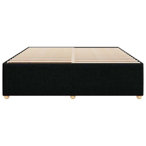 HEFZGDB Bettgestell ohne Matratze Schwarz 200x200 cm Stoff Daybed Bed Frame Familienbett Einzelbetten für Wohnbereich Schlafzimmer Herberge Gästezimmer HEFZGDB Bettgestell ohne Matratze Schwarz 200x200 cm Stoff Daybed Bed Frame Familienbett Einzelbetten für Wohnbereich Schlafzimmer Herberge Gästezimmer von HEFZGDB