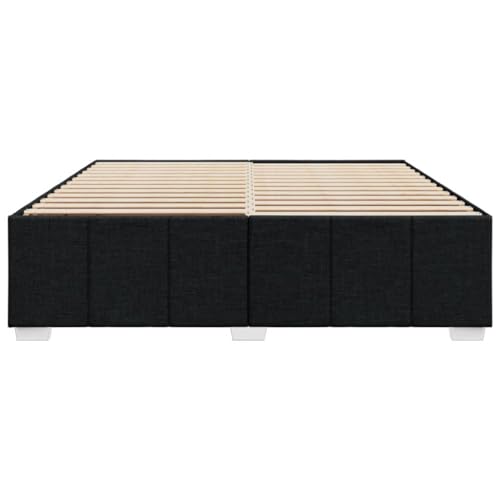 HEFZGDB Bettgestell ohne Matratze Schwarz 200x200 cm Stoff Double Bed Gästebett Bettgestell Einzelbett für Herberge Schlafzimmer Gästezimmer Wohnbereich HEFZGDB Bettgestell ohne Matratze Schwarz 200x200 cm Stoff Double Bed Gästebett Bettgestell Einzelbett für Herberge Schlafzimmer Gästezimmer Wohnbereich von HEFZGDB