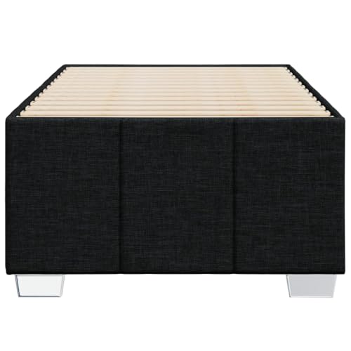 HEFZGDB Bettgestell ohne Matratze Schwarz 90x190 cm Stoff Double Bed Gästebett Bettgestell Einzelbett für Herberge Schlafzimmer Gästezimmer Wohnbereich HEFZGDB Bettgestell ohne Matratze Schwarz 90x190 cm Stoff Double Bed Gästebett Bettgestell Einzelbett für Herberge Schlafzimmer Gästezimmer Wohnbereich von HEFZGDB