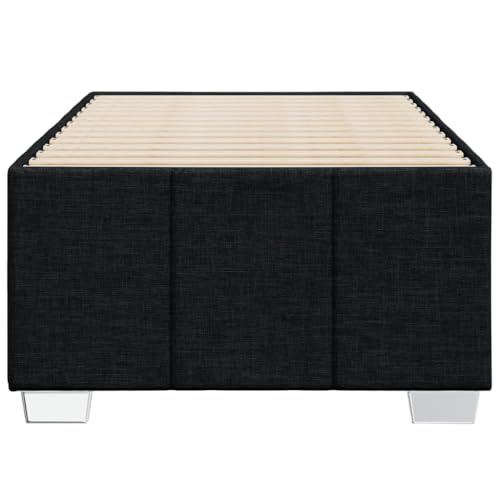 HEFZGDB Bettgestell ohne Matratze Schwarz 90x200 cm Stoff Double Bed Gästebett Bettgestell Einzelbett für Herberge Schlafzimmer Gästezimmer Wohnbereich HEFZGDB Bettgestell ohne Matratze Schwarz 90x200 cm Stoff Double Bed Gästebett Bettgestell Einzelbett für Herberge Schlafzimmer Gästezimmer Wohnbereich von HEFZGDB