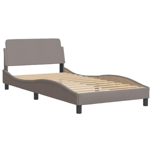 HEFZGDB Bettgestell ohne Matratze Taupe 100x200 cm Stoff Jugendbett Gästebett Bettgestell Ehebett für Wohnbereich Herberge Gästezimmer Schlafzimmer von HEFZGDB
