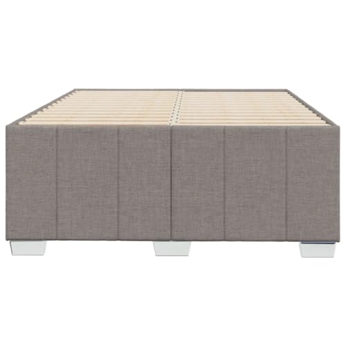 HEFZGDB Bettgestell ohne Matratze Taupe 120x190 cm Stoff Double Bed Gästebett Bettgestell Einzelbett für Herberge Schlafzimmer Gästezimmer Wohnbereich von HEFZGDB