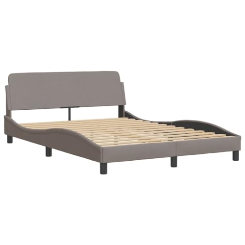 HEFZGDB Bettgestell ohne Matratze Taupe 120x200 cm Stoff Jugendbett Gästebett Bettgestell Ehebett für Wohnbereich Herberge Gästezimmer Schlafzimmer HEFZGDB Bettgestell ohne Matratze Taupe 120x200 cm Stoff Jugendbett Gästebett Bettgestell Ehebett für Wohnbereich Herberge Gästezimmer Schlafzimmer von HEFZGDB