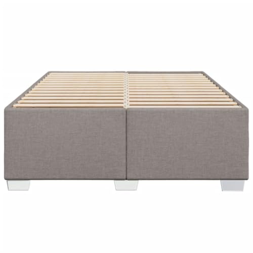 HEFZGDB Bettgestell ohne Matratze Taupe 140x190 cm Stoff Bette Gästebett Bettgestell Bettrahmen für Gästezimmer Schlafzimmer Wohnbereich Herberge von HEFZGDB
