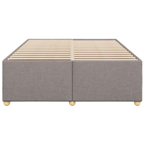 HEFZGDB Bettgestell ohne Matratze Taupe 140x190 cm Stoff Daybed Gästebett Bettgestell Single Bed für Schlafzimmer Wohnbereich Gästezimmer Herberge von HEFZGDB