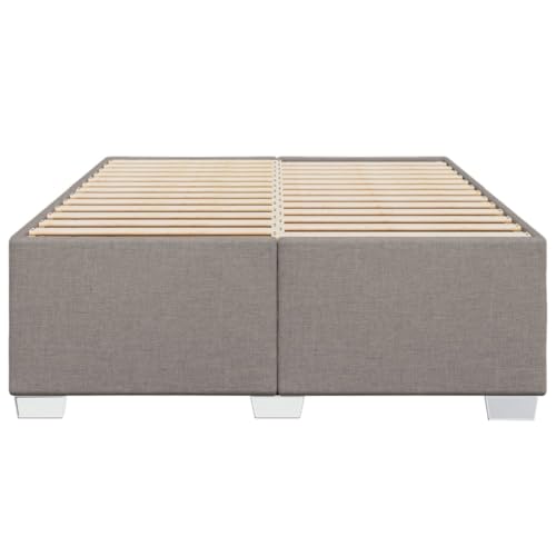 HEFZGDB Bettgestell ohne Matratze Taupe 160x200 cm Stoff Bette Gästebett Bettgestell Bettrahmen für Gästezimmer Schlafzimmer Wohnbereich Herberge von HEFZGDB