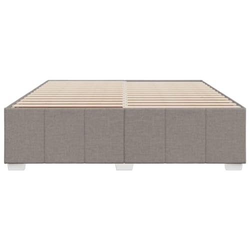 HEFZGDB Bettgestell ohne Matratze Taupe 180x200 cm Stoff Double Bed Gästebett Bettgestell Einzelbett für Herberge Schlafzimmer Gästezimmer Wohnbereich von HEFZGDB