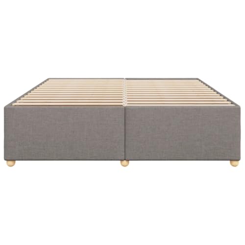 HEFZGDB Bettgestell ohne Matratze Taupe 200x200 cm Stoff Daybed Gästebett Bettgestell Single Bed für Schlafzimmer Wohnbereich Gästezimmer Herberge von HEFZGDB
