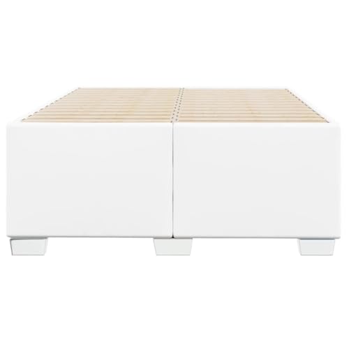 HEFZGDB Bettgestell ohne Matratze Weiß 120x190 cm Kunstleder Single Bed Gästebett Doppelbett Einzelbett für Wohnbereich Gästezimmer Schlafzimmer Herberge von HEFZGDB