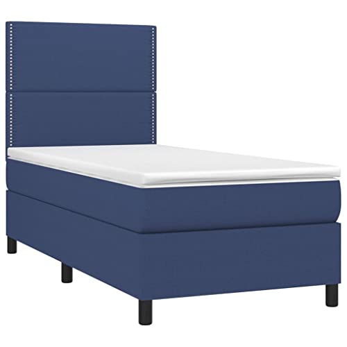 HEFZGDB Boxspringbett mit Matratze Blau 100x200 cm Stoff Double Bed Gästebett Bed Frame Doppelbett für Gästezimmer Wohnbereich Schlafzimmer Herberge HEFZGDB Boxspringbett mit Matratze Blau 100x200 cm Stoff Double Bed Gästebett Bed Frame Doppelbett für Gästezimmer Wohnbereich Schlafzimmer Herberge von HEFZGDB